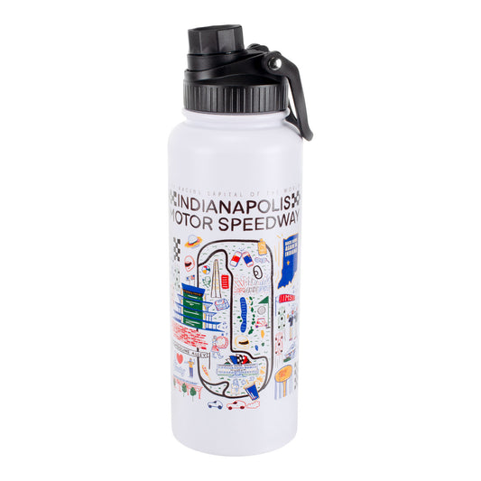Indianapolis Motor Speedway Scenic Design Aqua Bottle - Front View