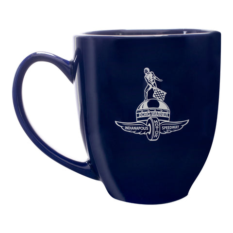 Wing Wheel Flag Borg Trophy Bistro Mug in navy, front view