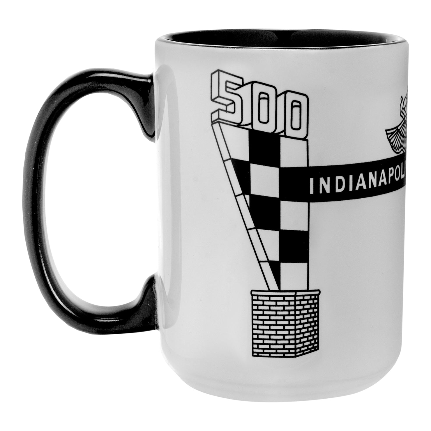 Wing Wheel Flag Etched Front Gate Mug 15oz - side view