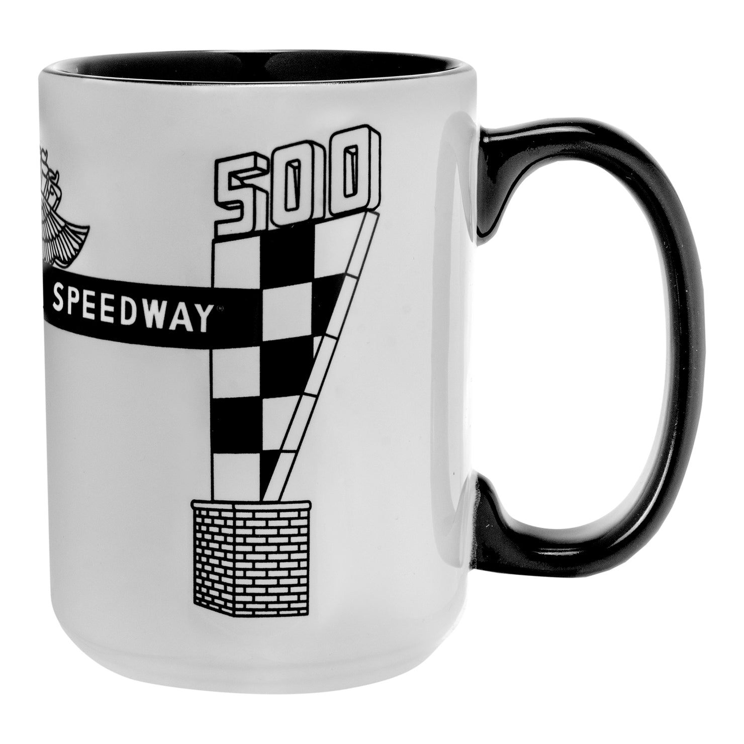 Wing Wheel Flag Etched Front Gate Mug 15oz - side view