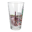 Indianapolis Motor Speedway Watercolor Front Stretch Pint Glass