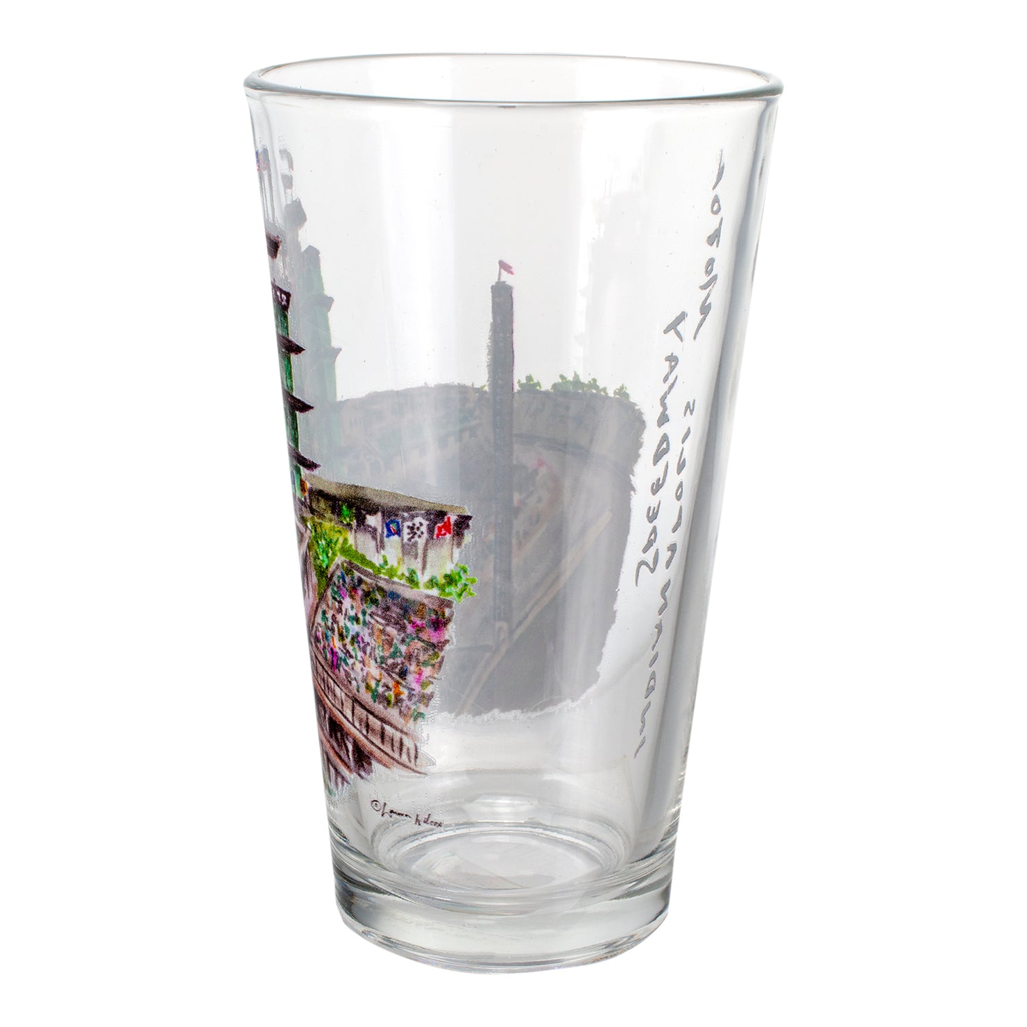 Indianapolis Motor Speedway Watercolor Front Stretch Pint Glass