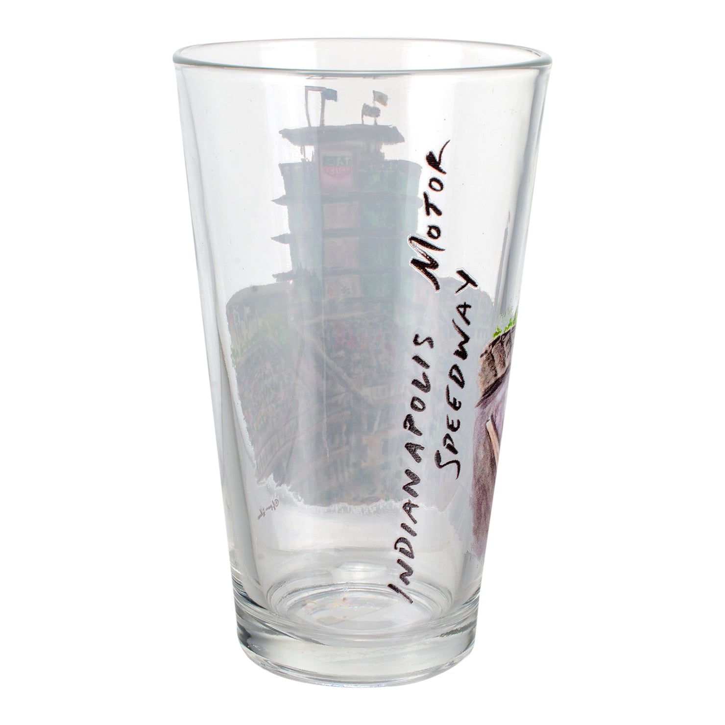 Indianapolis Motor Speedway Watercolor Front Stretch Pint Glass