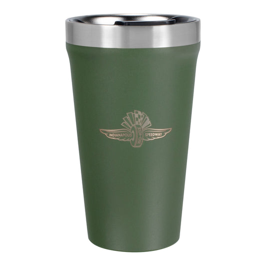 Wing Wheel Flag Stanley Everyday Tumbler Dried Pine 16oz - Front View