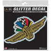 Wing Wheel Flag Glitter Decal - front view