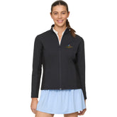 Ladies Wing, Wheel, and Flag Foley Ottoman Full Zip in Black - Front View