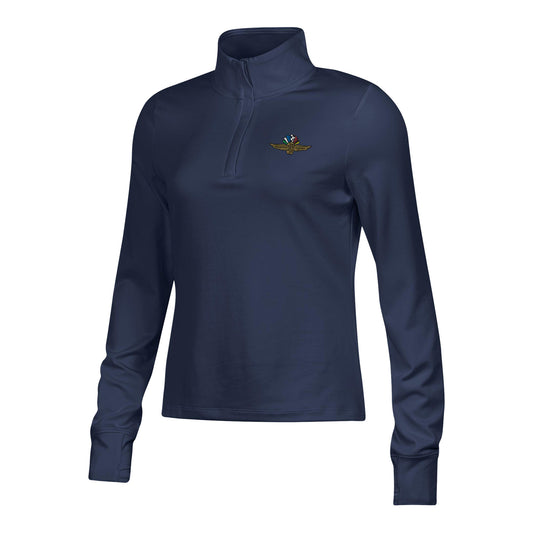 Under Armour Wing, Wheel, an Flag 1/4 Zip in Navy - Front View