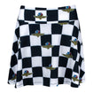 Ladies Wing Wheel Flag Checkered Skort in Black and White - Front View