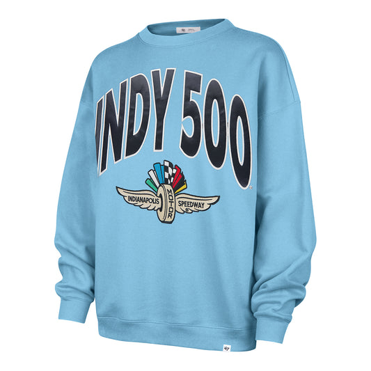 Indianapolis Motor Speedway Women's 47' Oversized Crewneck in Blue - Front View