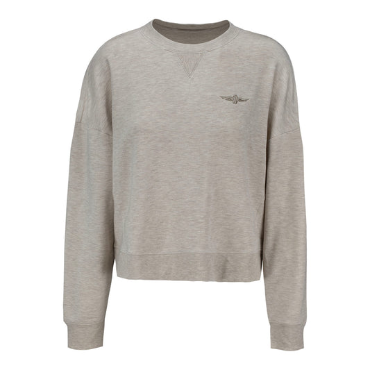 Ladies Indianapolis Motor Speedway TravisMathew Cloud Terry Crew in White - Front View