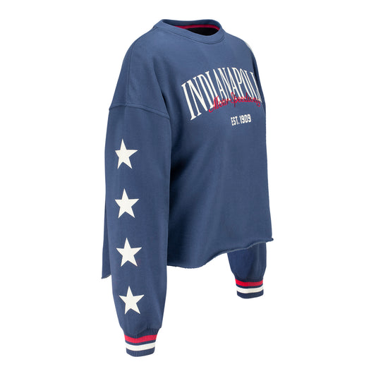 Ladies Indianapolis Motor Speedway Puff Sleeved Crewneck