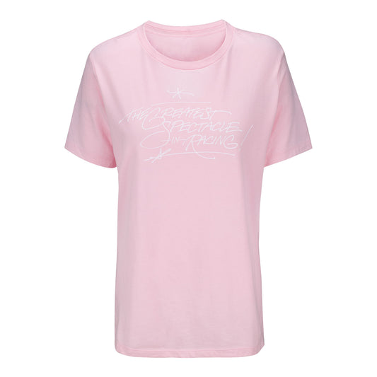 Ladies The Greatest Spectacle in Racing T-Shirt in Pink - Front View