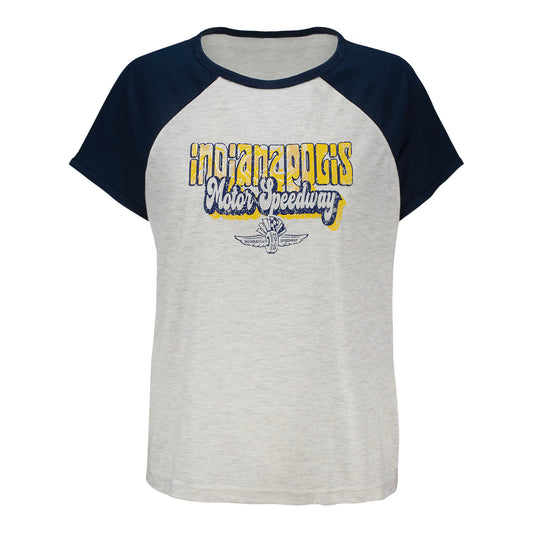 Ladies Wing Wheel Flag Outbound Shirt in Grey - Front View