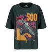 Ladies Indianapolis Motor Speedway Oversized Retro Cop in Black - Front View