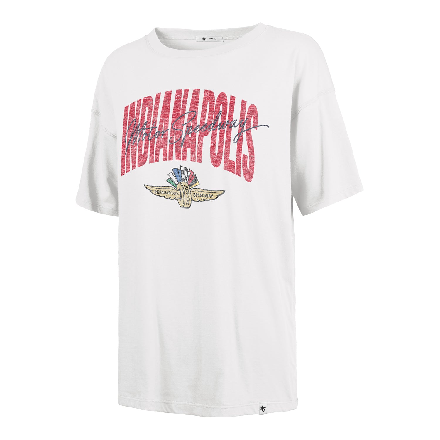 Indianapolis Motor Speedway Women's Muse 47' Sadie Tee in White - Front View