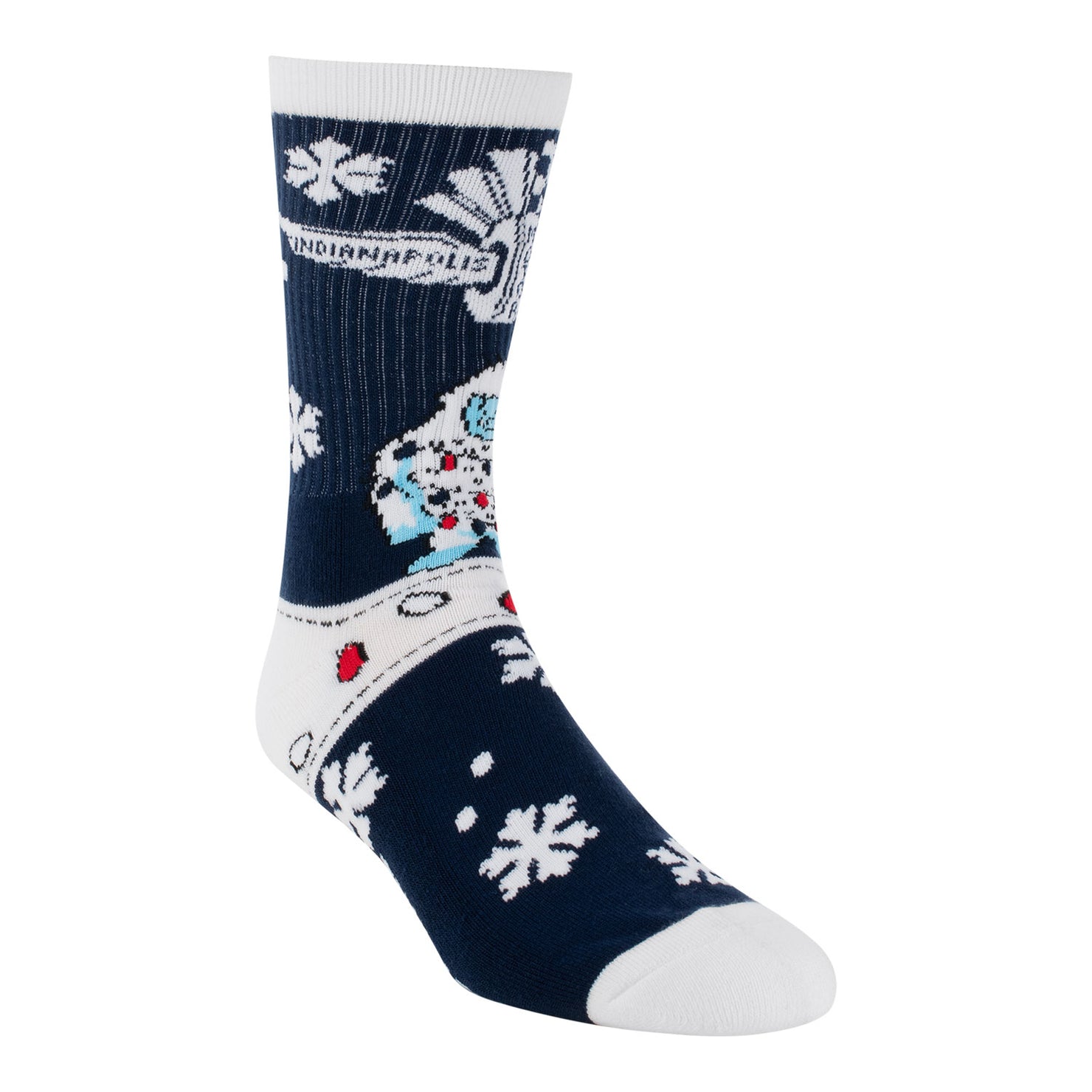 Wing Wheel Flag Sweater Zeti Socks in navy and white