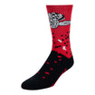 Wing Wheel Flag Spray Zone Socks in red and black
