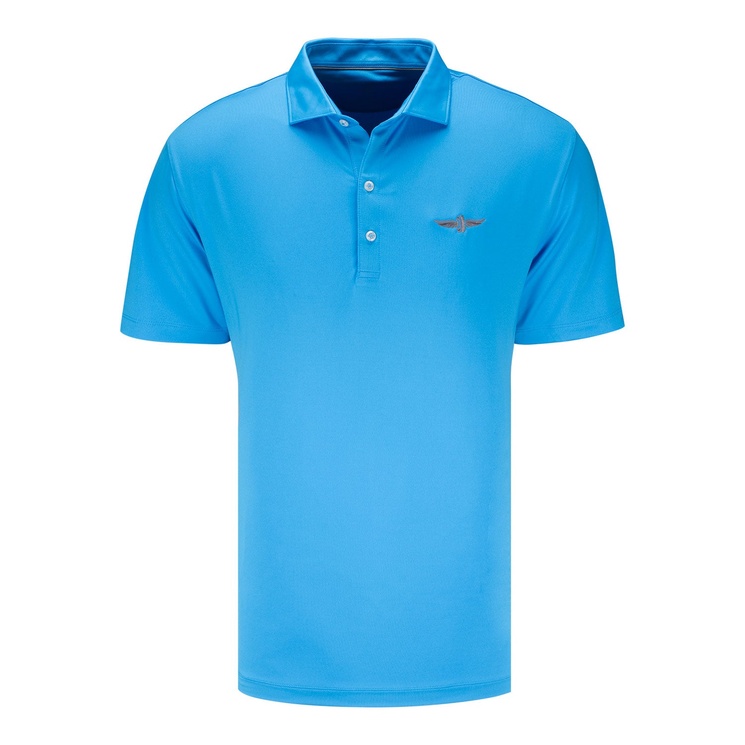 Wing & Wheel Johnnie-O Solid Polo in Blue - Front View