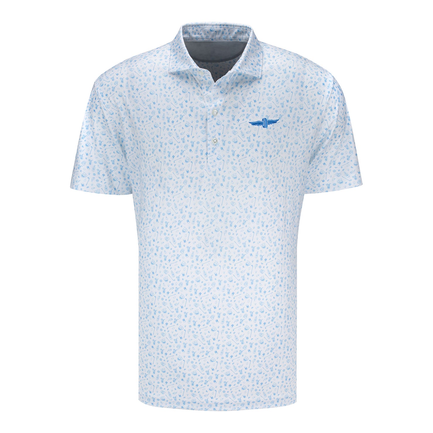 Wing & Wheel Johnnie-O Swing Juice Polo in White - Front View