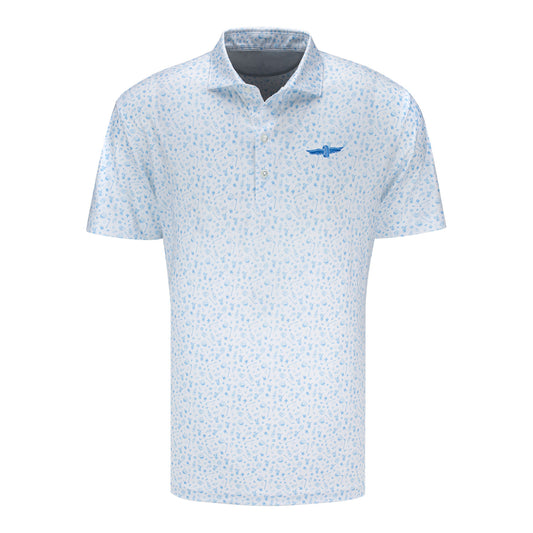 Wing & Wheel Johnnie-O Swing Juice Polo in White - Front View