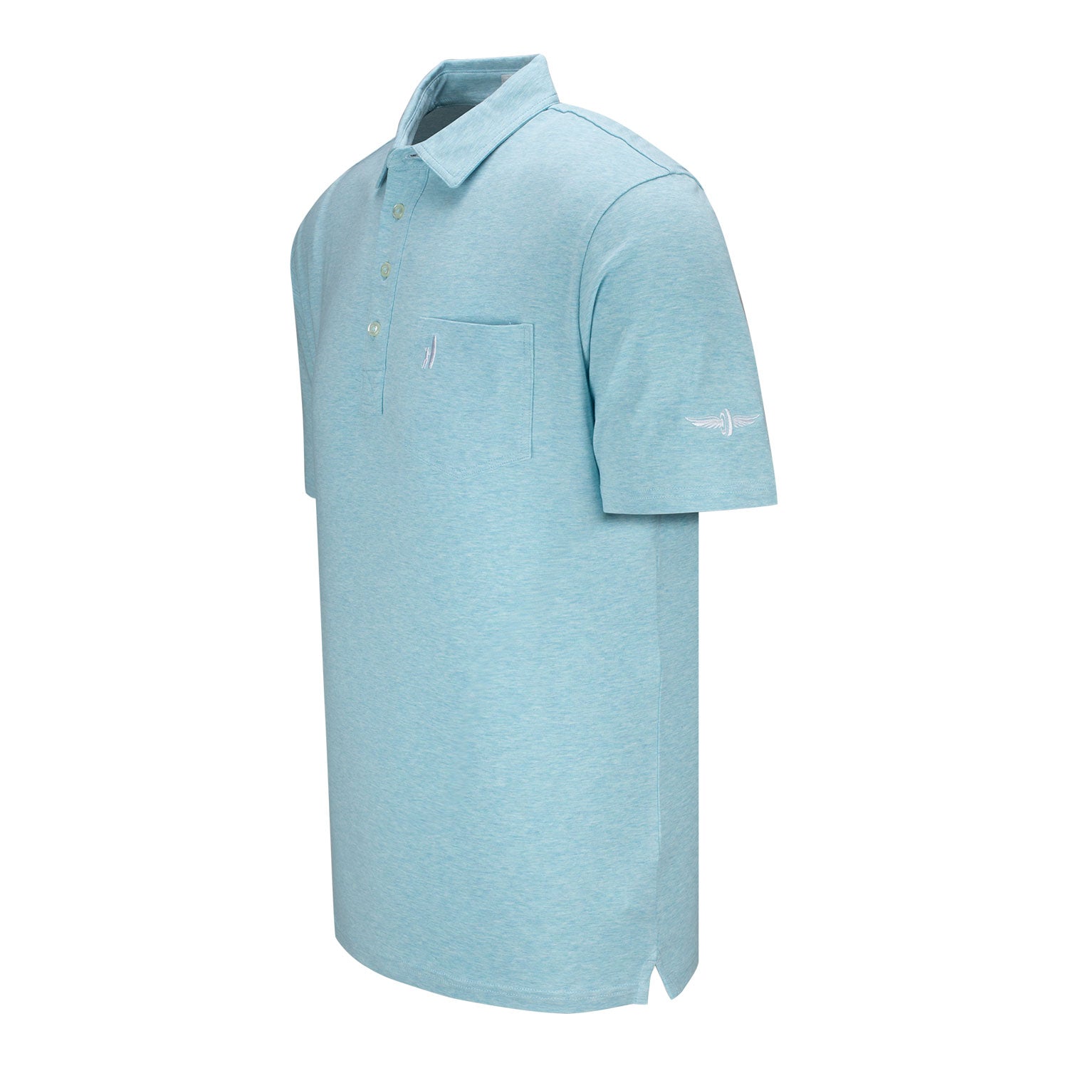 Wing Wheel Johnnie O Heathered Original Polo - side view