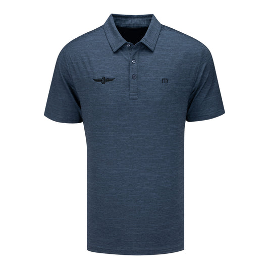 WWF Travis MathewThe Heater Polo in Blue - Front View