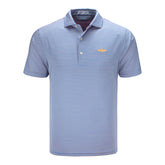 Wing & Wheel Fairway & Greene Stripe Polo in Blue - Front View