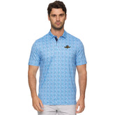 Wing, Wheel, and Flag Dixon Golf Club Print Polo in Blue - Front View