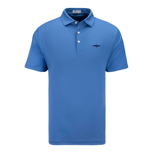 Wing & Wheel Peter Millar Performance Polo in Blue - Front view