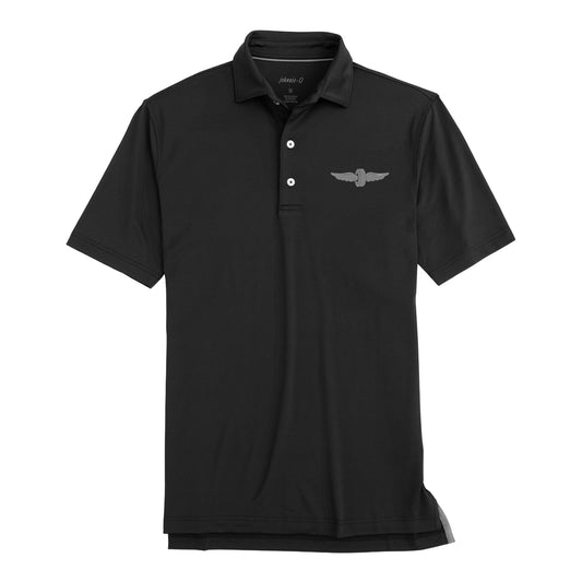 WWF Johnnie-O Birdie Polo in Black - Front View