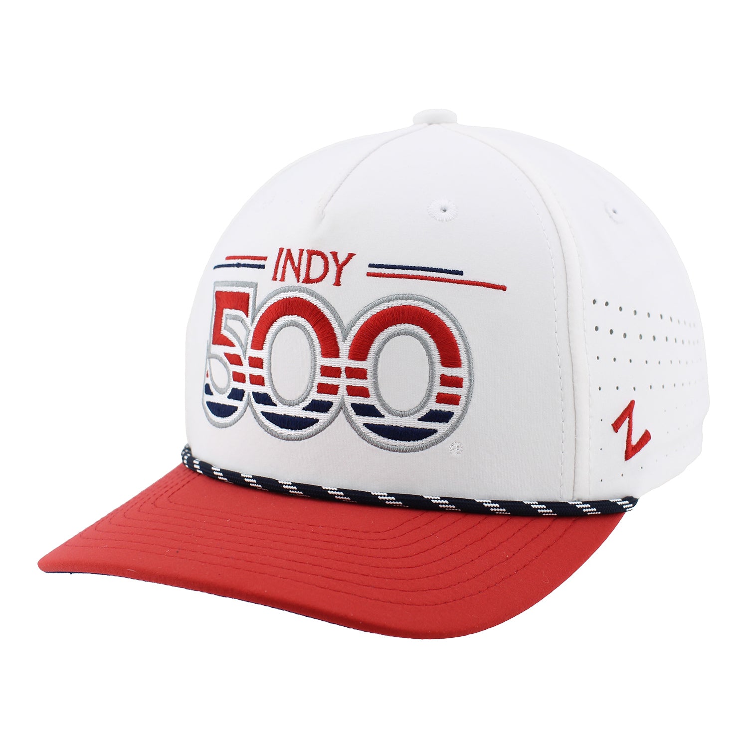 Men's IMS Indy 500 Zephyr Birdie Hat in White - Front Left View
