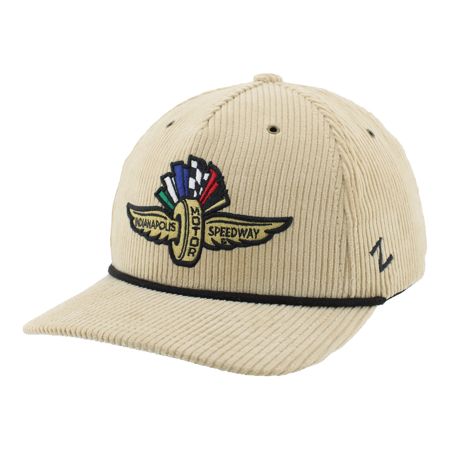 Indianapolis Motor Speedway WWF Corduroy Zephyr Hat in Brown - Front Left View