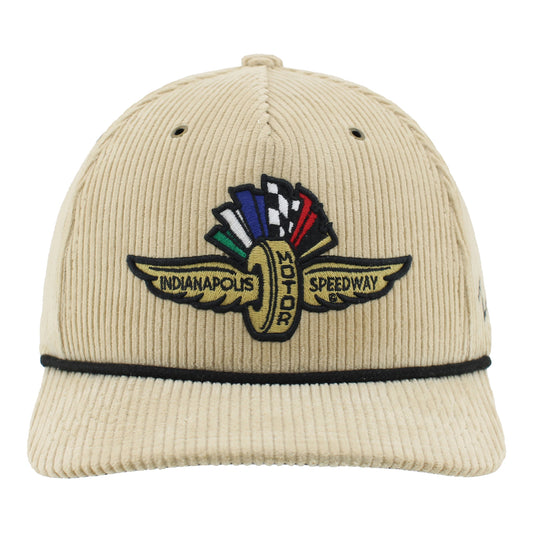Indianapolis Motor Speedway WWF Corduroy Zephyr Hat in Brown - Front View