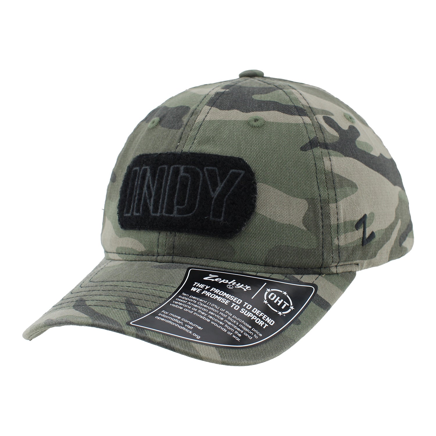 Indy OHT Camo Zephyr Maverick Hat in Camo - Front left view