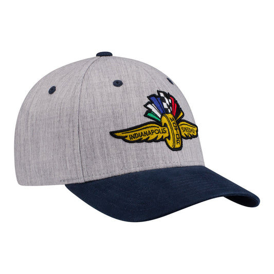 Wing Wheel Flag Heather Grey Hat in Grey - Front right view