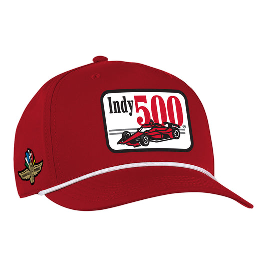 Indy 500 Car Rope Hat in Red - Front View