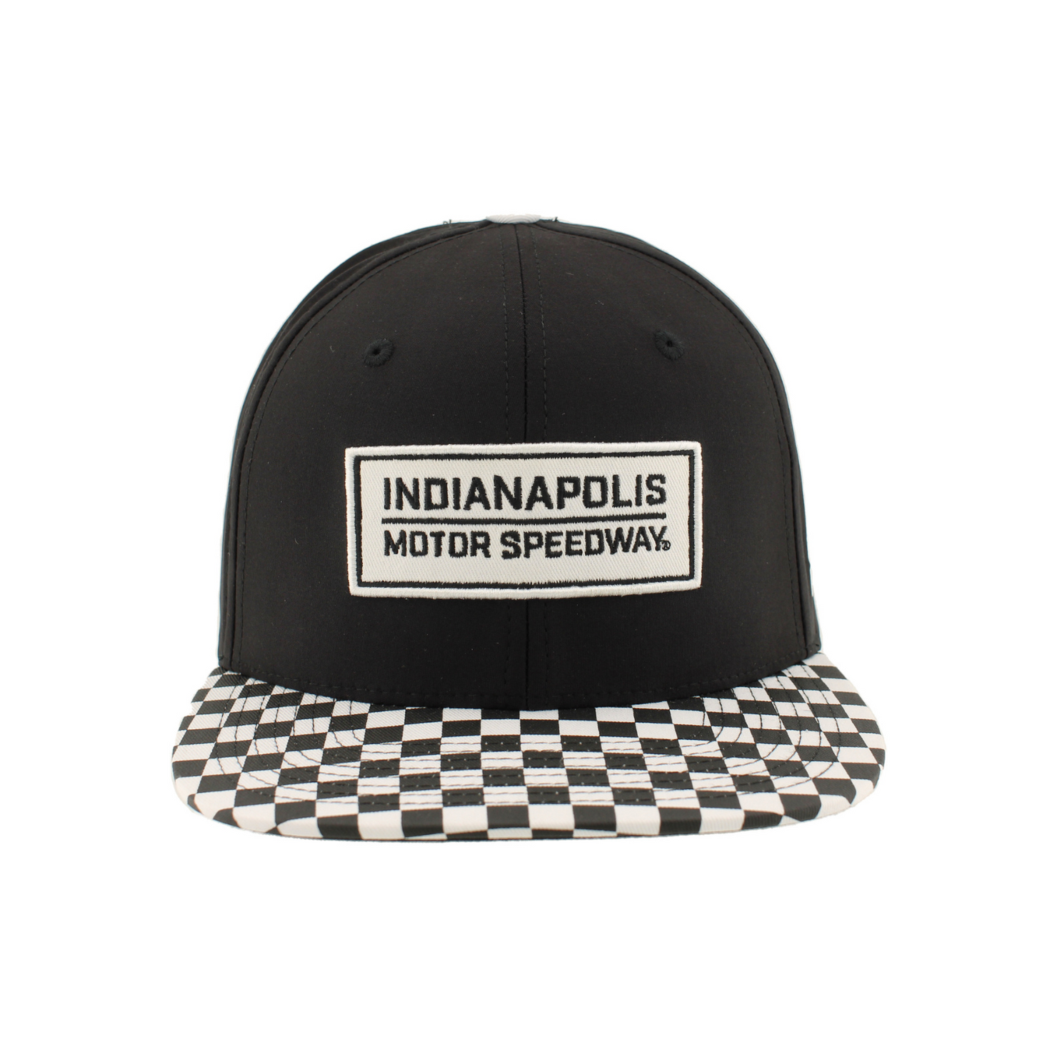 IMS Checkered Flatbill Snapback Hat - front view