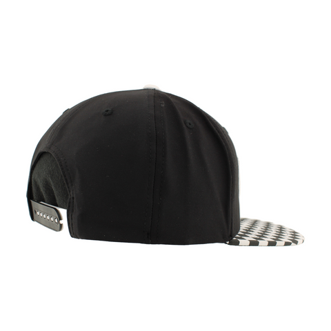 IMS Checkered Flatbill Snapback Hat - side view