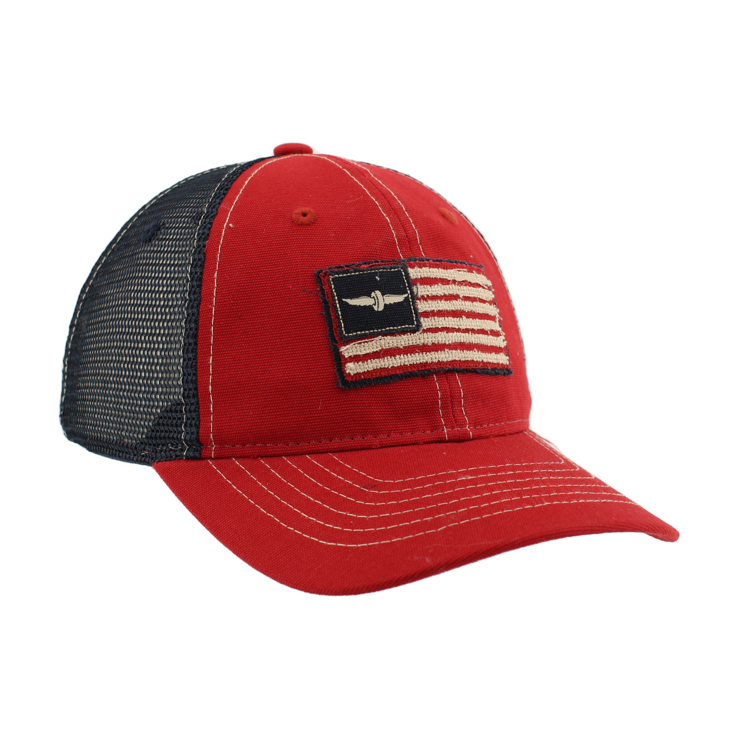 Wing and Wheel American Unstructured Snapback Hat - front view