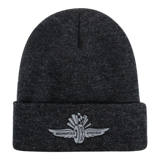 Wing Wheel Flag Tonal Knit Hat - front view