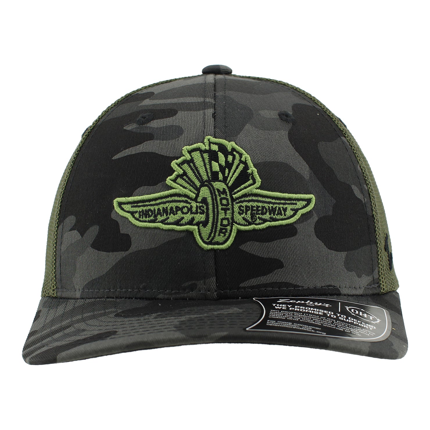 Wing Wheel Flag Campfire Camo OHT Hat - Front View