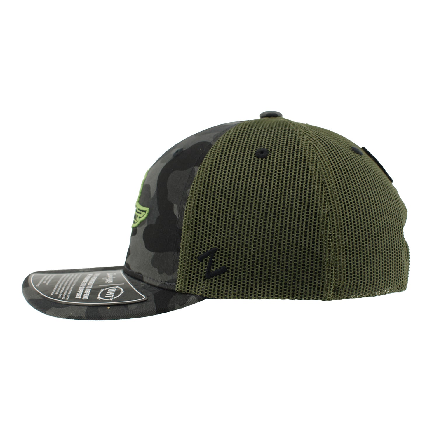 Wing Wheel Flag Campfire Camo OHT Hat - Left View