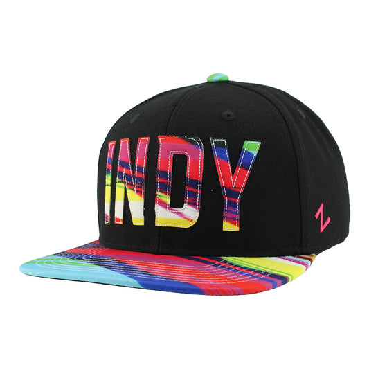 INDY Multicolor Flat Bill Hat - Front Left View