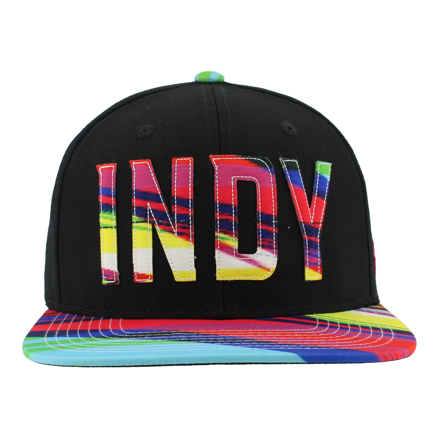 INDY Multicolor Flat Bill Hat - Front View