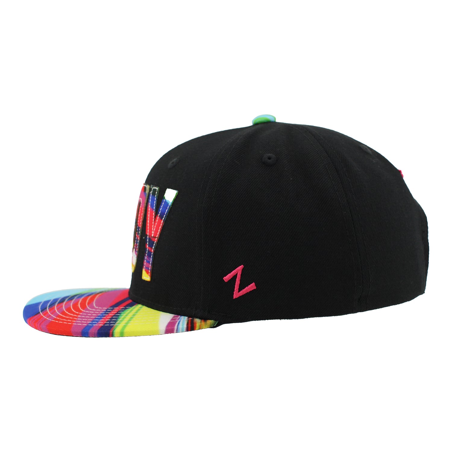 INDY Multicolor Flat Bill Hat - Left Side View