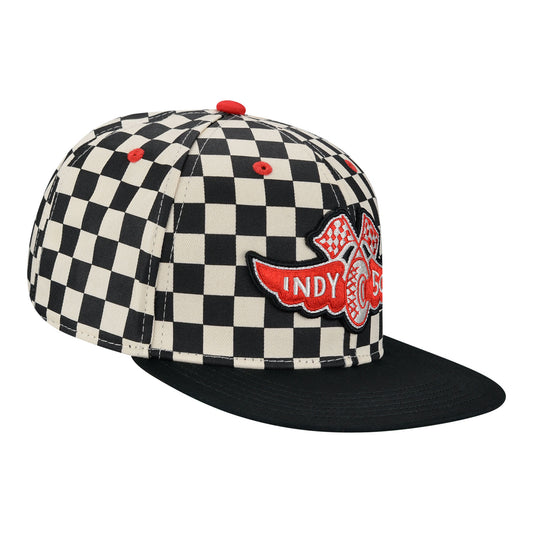 Indy 500 Checkered Flat Bill Hat - Right View