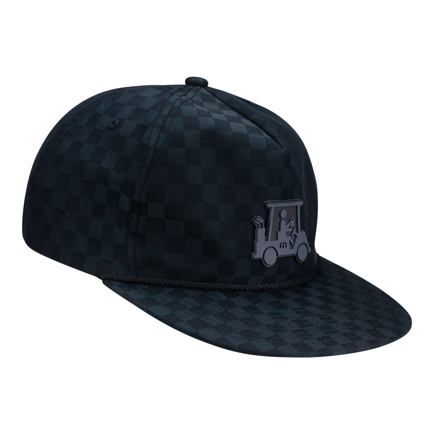 Indianapolis Motor Speedway Checkered TravisMathew Time of Arrival Hat in Black - Front Right View