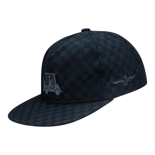 Indianapolis Motor Speedway Checkered TravisMathew Time of Arrival Hat in Black - Front Left View