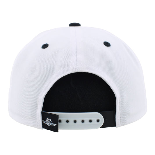 Indianapolis Motor Speedway Pennant Snapback Hat in White - Back View
