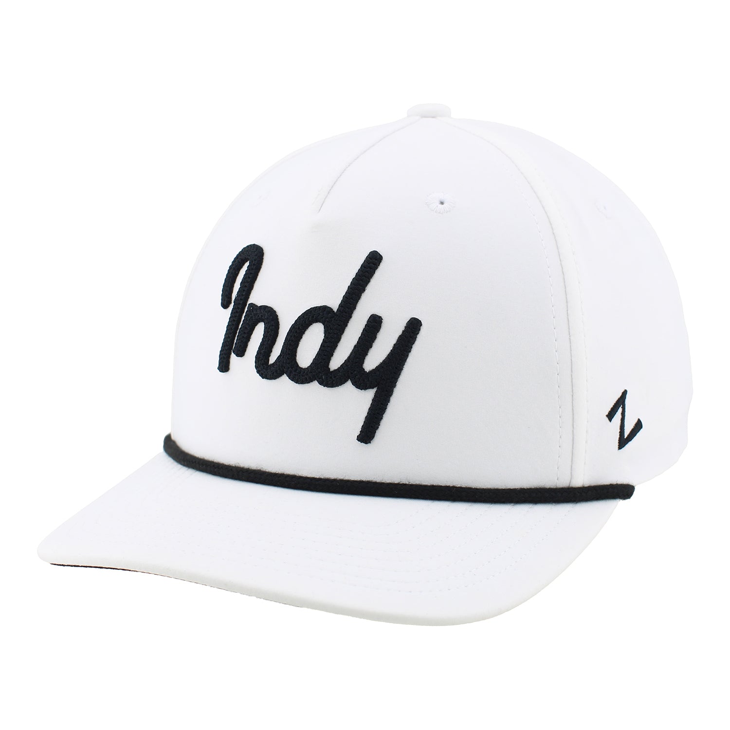 Indy Script Hypercool Rope Hat in White - Front Left View